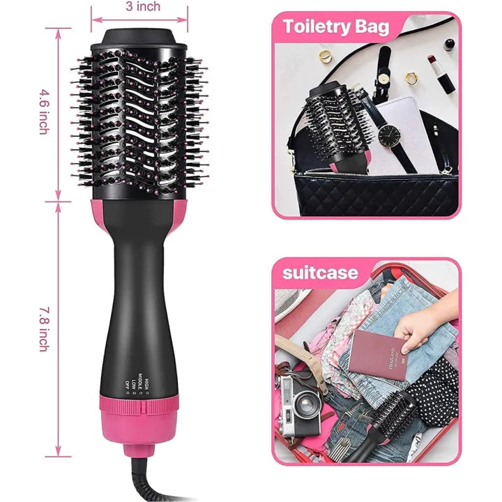 One Step 3-in-1 Hot Air Brush – Dry, Straighten & Volumize Effortlessly 💁‍♀️