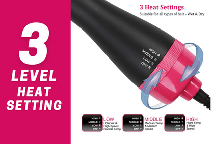 One Step 3-in-1 Hot Air Brush – Dry, Straighten & Volumize Effortlessly 💁‍♀️