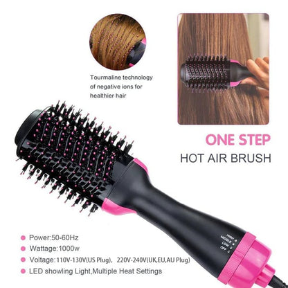 One Step 3-in-1 Hot Air Brush – Dry, Straighten & Volumize Effortlessly 💁‍♀️