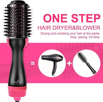 One Step 3-in-1 Hot Air Brush – Dry, Straighten & Volumize Effortlessly 💁‍♀️