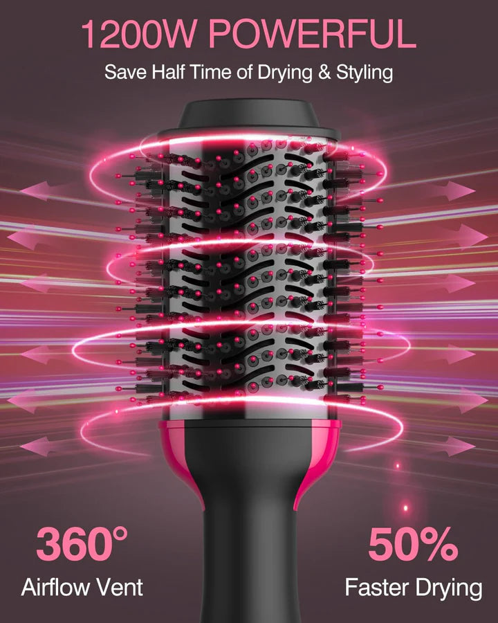 One Step 3-in-1 Hot Air Brush – Dry, Straighten & Volumize Effortlessly 💁‍♀️
