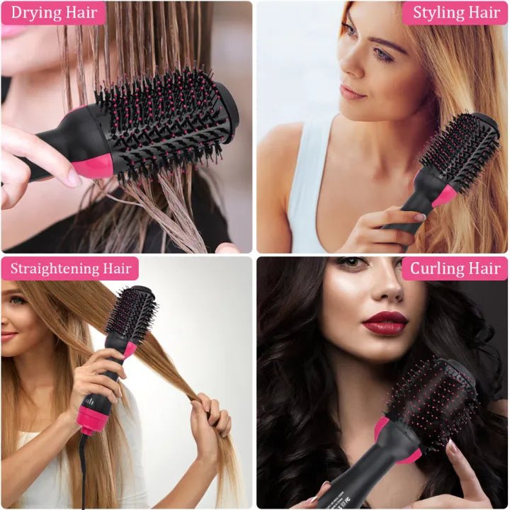 One Step 3-in-1 Hot Air Brush – Dry, Straighten & Volumize Effortlessly 💁‍♀️